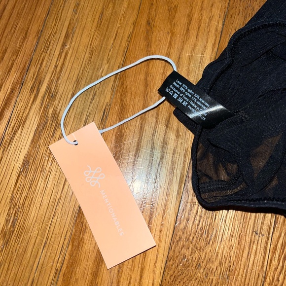 Mentionables | Black Lace and Mesh High Waisted Plus Size Panties - Picture 3 of 4